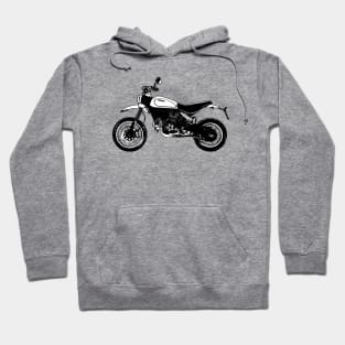 Scrambler Bike Black and White Color Hoodie